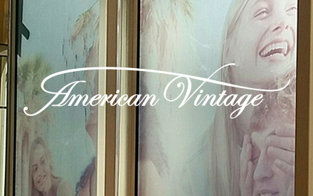 pose Adhesif dépoli American Vintage Montpellier Vitrine boutique